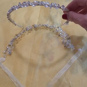 2 Elegant Silver Crystal Headbands